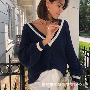 contrast womens slim loose stitching Casual long color