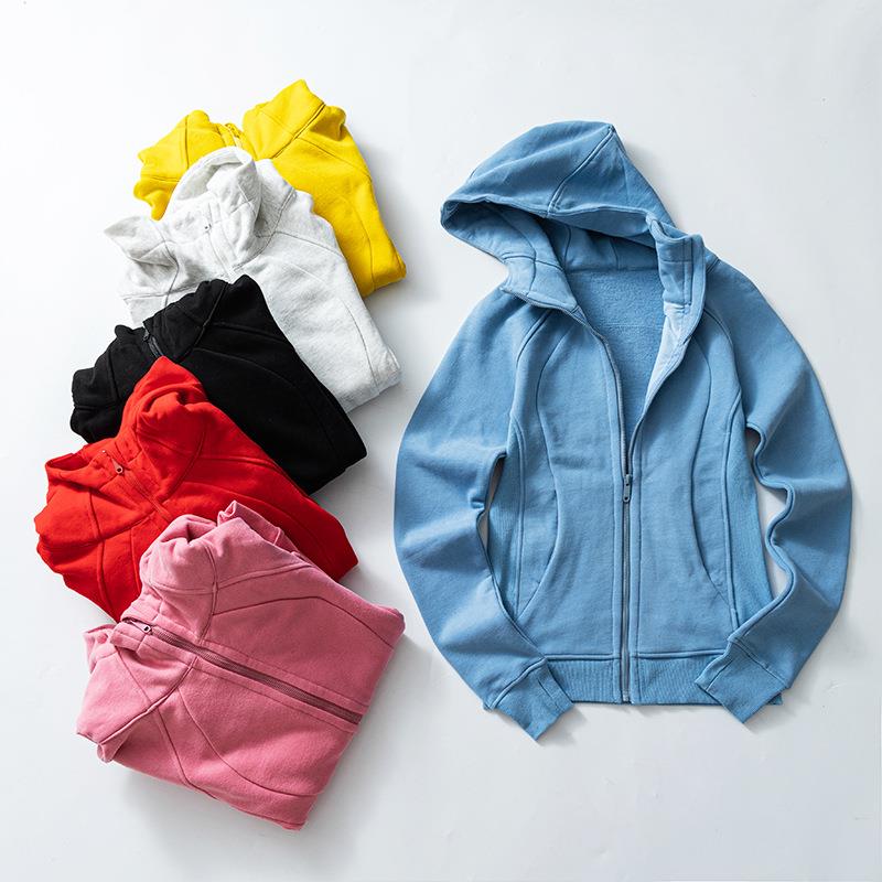 Full zip slim fit sweatshirt jacket sports fleece hoodie