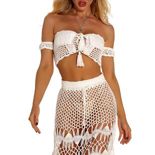 skirt hollow ladies sun protection split swimsuit bikini
