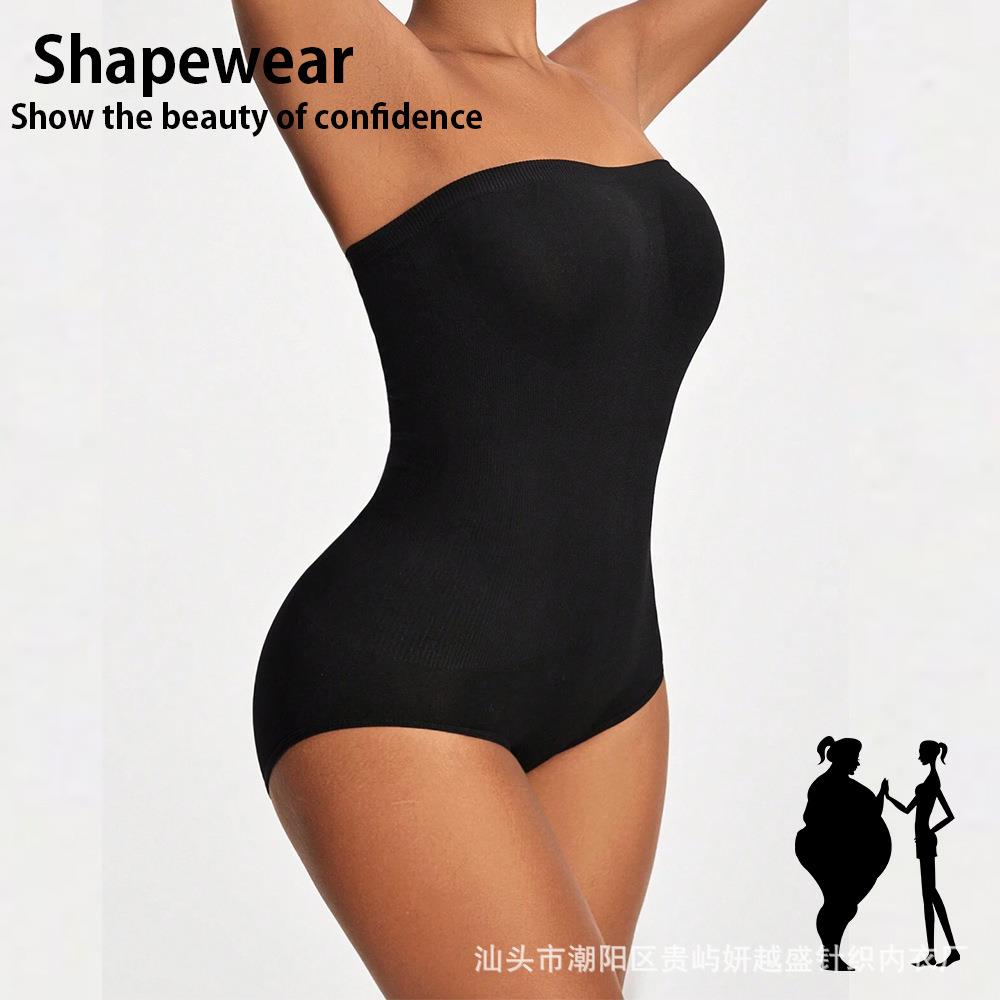 Removable suspenders tube top corset body shaper bodysuit