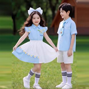 六一儿童节合唱演出服幼儿园表演服小学生英伦毕业照班服夏季园服