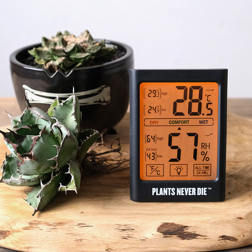pnd家用电子温度计块根植物湿度计壁挂大屏触摸背光磁吸桌面多肉