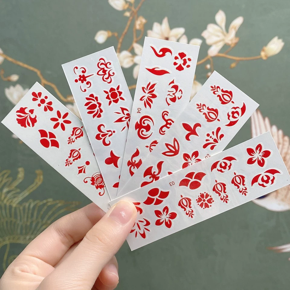 眉心贴 印花防水儿童脸贴哪吒敖丙额头中国风古风汉服表演纹身贴