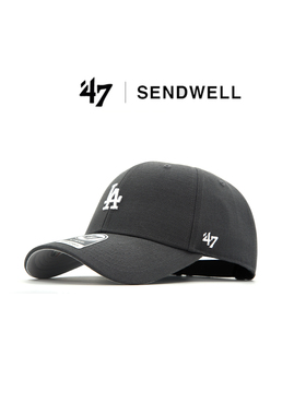 47brand小标硬顶LA深灰色棒球帽复古美式男女NY显脸小情侣鸭舌帽