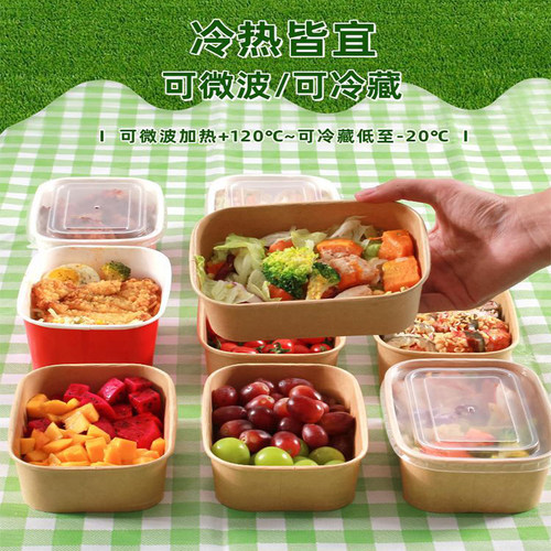 春游野餐盒子牛皮纸水果打包盒