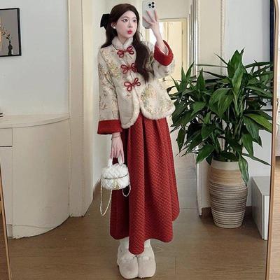 高级感新中式国风加绒外
