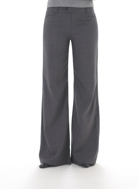 ohmyloli 千禧复古低腰Officesiren灰色阔腿裤微喇西装裤