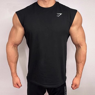 健身修身 夏季 跑步训练坎肩 运动背心男士 英国GYMSHARK鲨鱼透气无袖