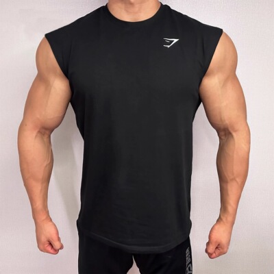 英国GYMSHARK鲨鱼透气无袖运动背心男士夏季健身修身跑步训练坎肩