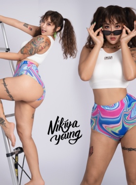 NIKIYAYOUNG【Twerk Pro】炫彩油漆桶专业电臀短裤超舒适高弹力