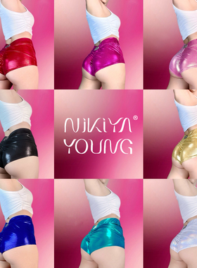 NIKIYAYOUNG【闪光蜜桃】电臀短裤舞台偏光爆闪Twerk 钢管舞Heels