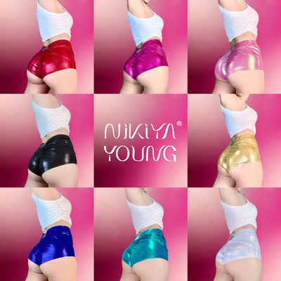 NIKIYAYOUNG【闪光蜜桃】电臀短裤舞台偏光爆闪Twerk 钢管舞Heels