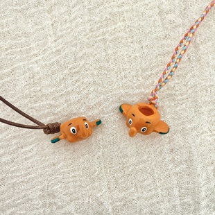 Hello soki手作石塑粘土佐藤象杯子项链女可爱卡通可调节手工项链