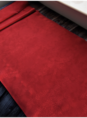 进口中古正绢真丝大红云纹色无地小纹布料口金荷包零料旗袍汉服面