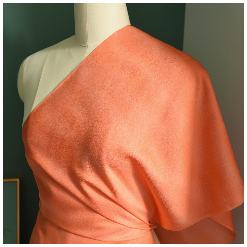 正绢真丝旗袍荷包晕染小纹反物零