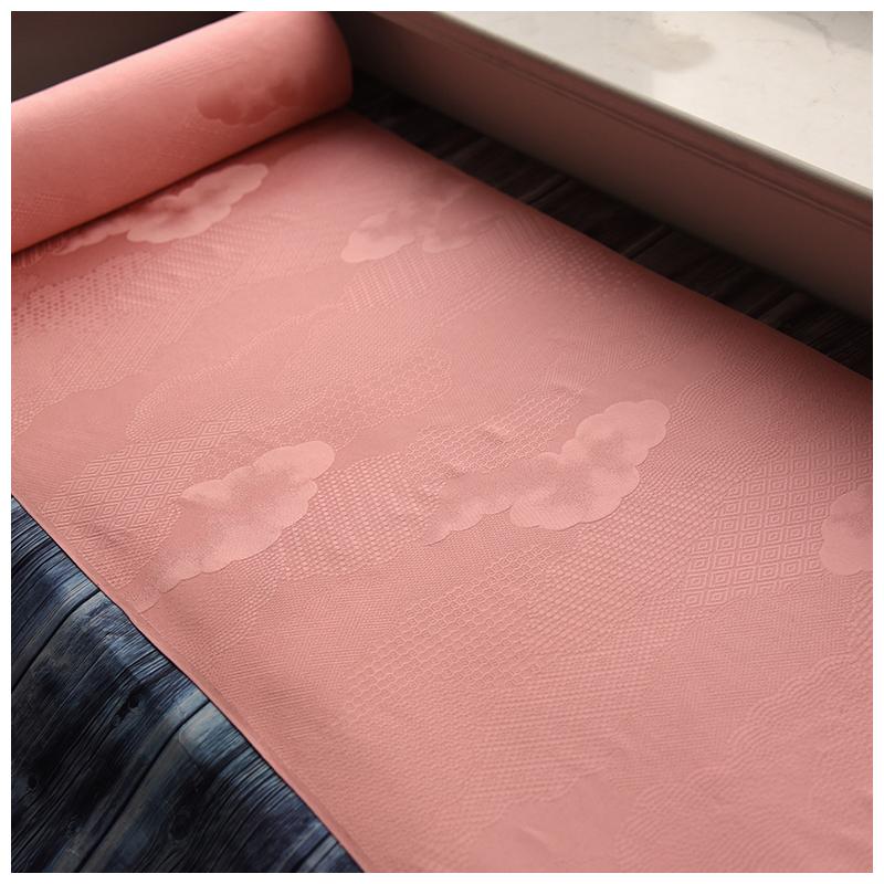 日本正绢粉云纹织花小纹反物零料