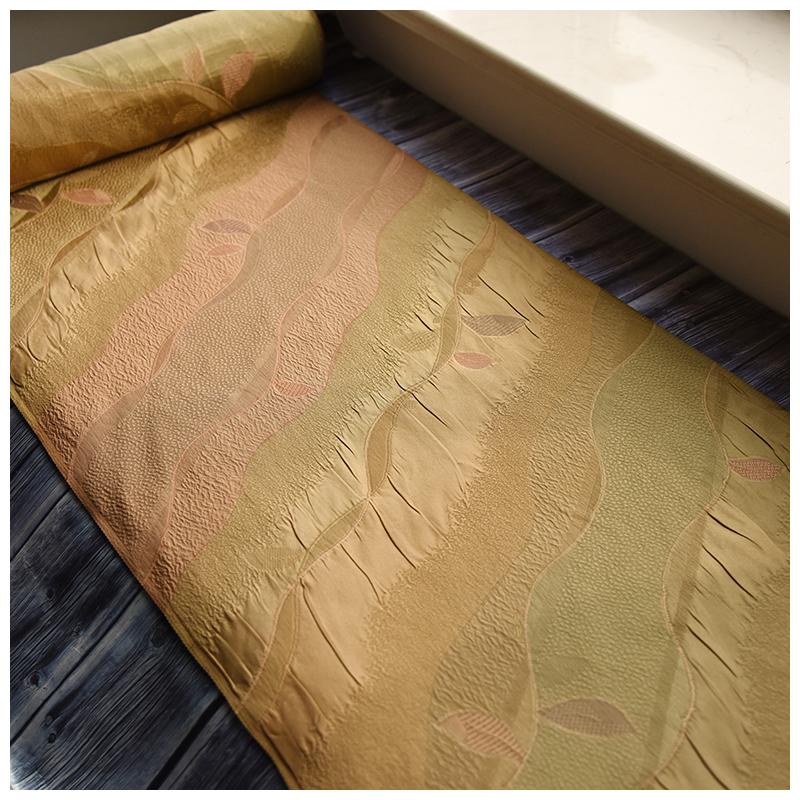 进口正绢真丝织花反物整卷布料