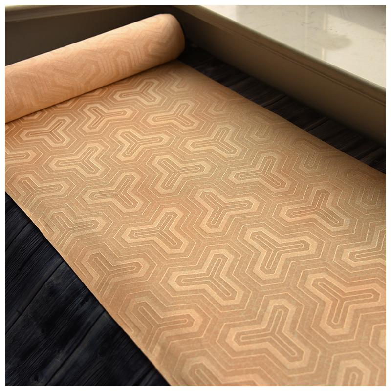 日本正绢真丝橘黄提花小纹反物