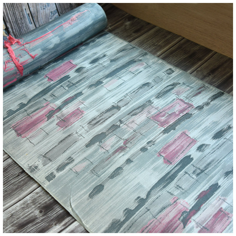 中古正绢真丝灰蓝抽象小纹反物布料口金荷包零料汉服旗袍面料