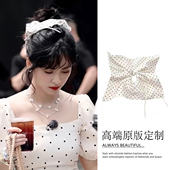 沈月同款 波点方巾发圈头绳女2025新款 韩系扎头发丸子头大肠圈发绳