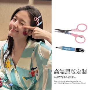 李兰迪同款剪刀铅笔发夹女个性创意边夹侧边刘海夹发卡2025新款