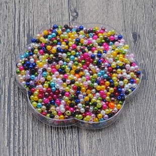 DIY手工串珠材料4MM仿珍珠子饰品配件彩色abs散珠珍珠项链 不掉皮