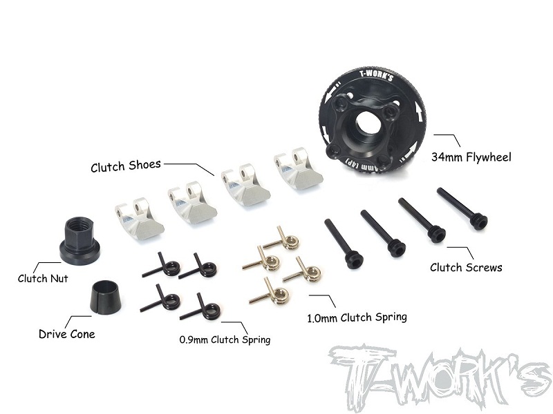 T-WORK'S 4桨式离合器 1/8 油动越野车/竞赛卡车/房车适用 TG-062