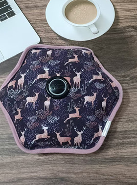 柯诺电热水袋鹿皮绒电暖宝六角形暖手宝暖肚子暖腰暖手暖被子懒人