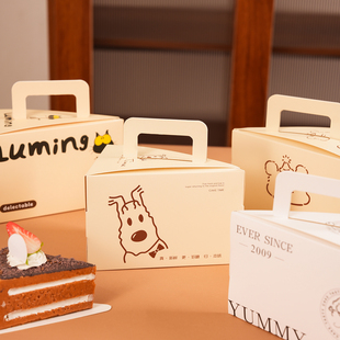 三角蛋糕盒子大开窗包装盒慕斯切块包装千层甜品切角盒手提烘焙盒