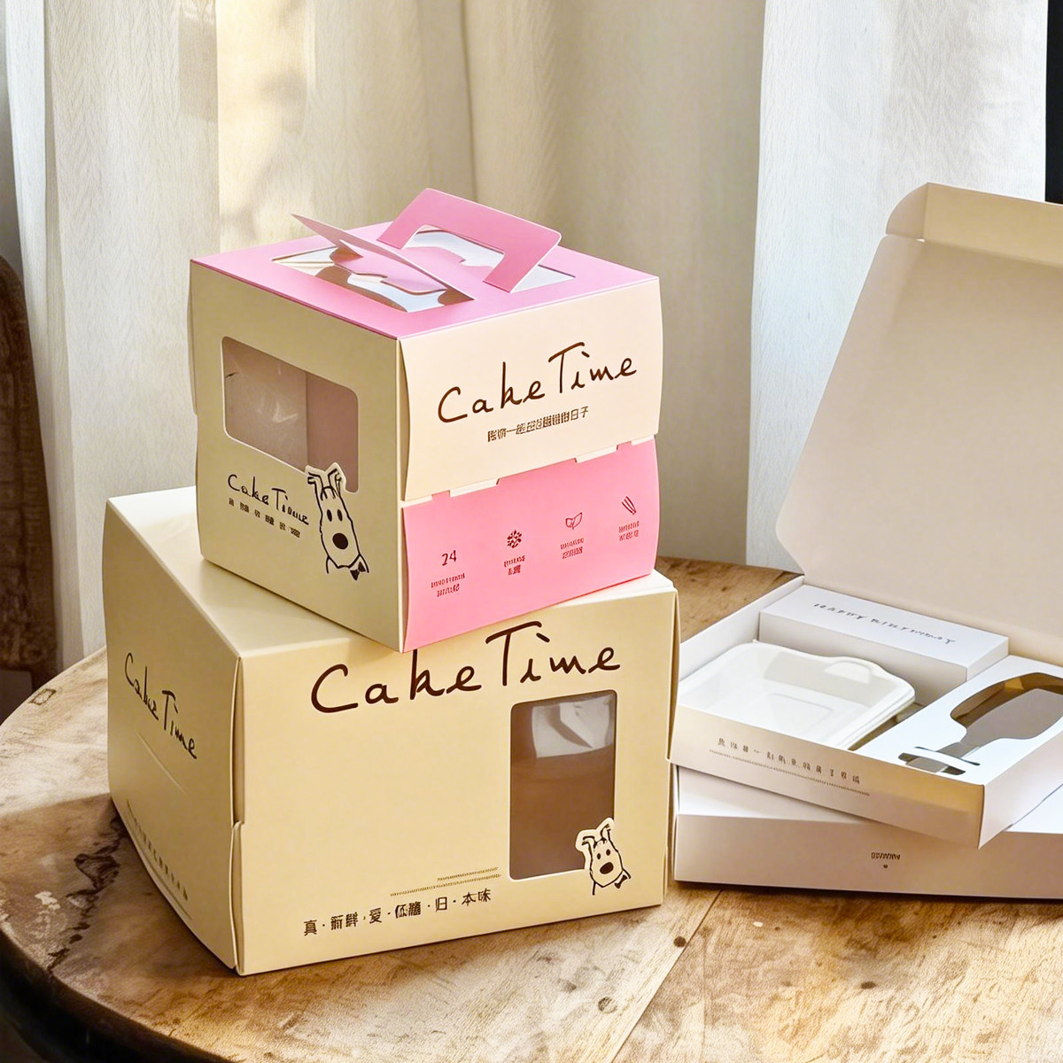 6寸透明生日蛋糕蛋糕盒包装西点盒手提6寸蛋糕盒四寸慕斯烘焙加高