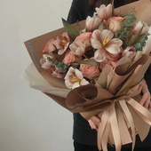 卡布奇诺花束速递送女友闺蜜生日长辈郁金香杭州上海深圳同城配送