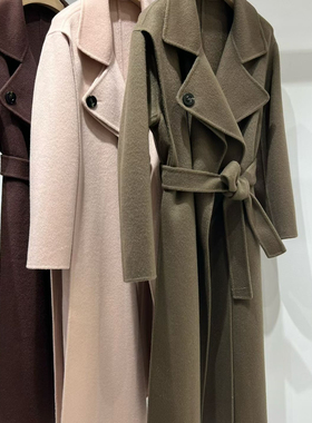 冬上新30羊绒！大牌通勤腰带款羊绒宽松羊毛外套（含70%绵羊毛）