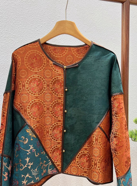 26年早春26早春款多色拼接圆领新中式短外套