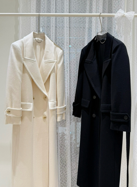 冬上新西装领双排扣羊毛外套(配腰带)（含50羊毛）（含50%羊绒）