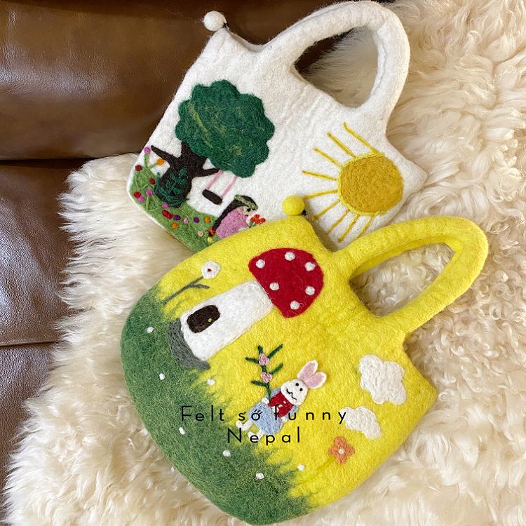 卡通礼物尼泊尔手工蘑菇包森系
