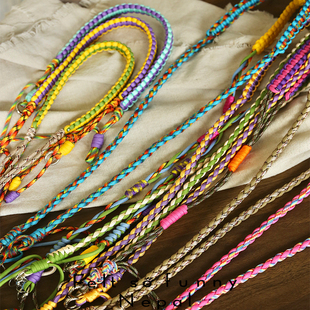 手工编织手机斜挎绳子 包包肩带挂绳小众民族风多巴胺手机链礼物