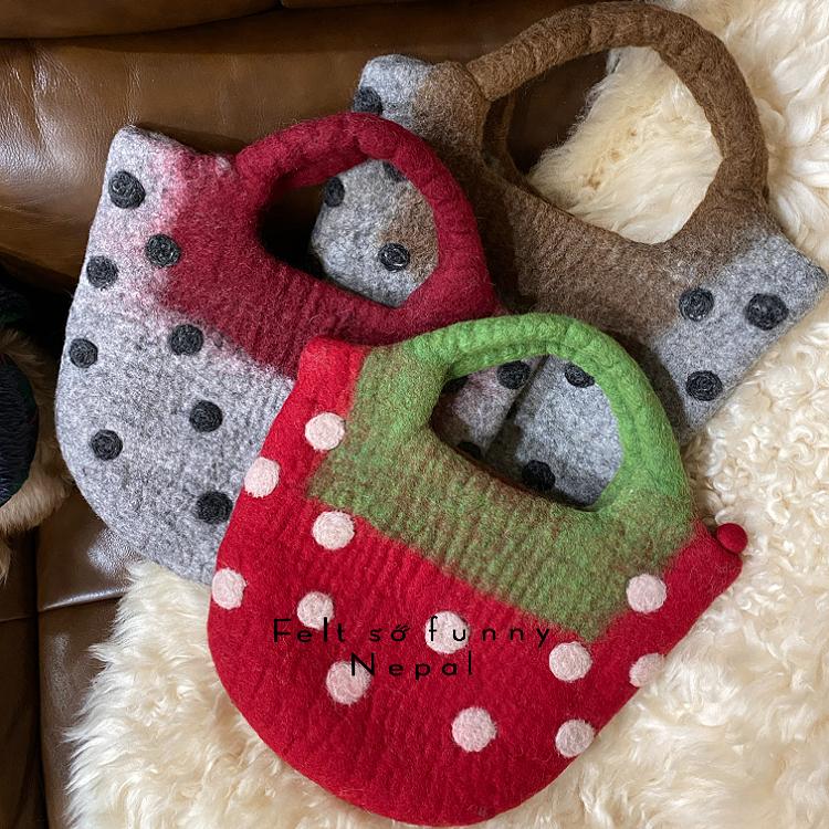 尼泊尔手工羊毛毡手提包