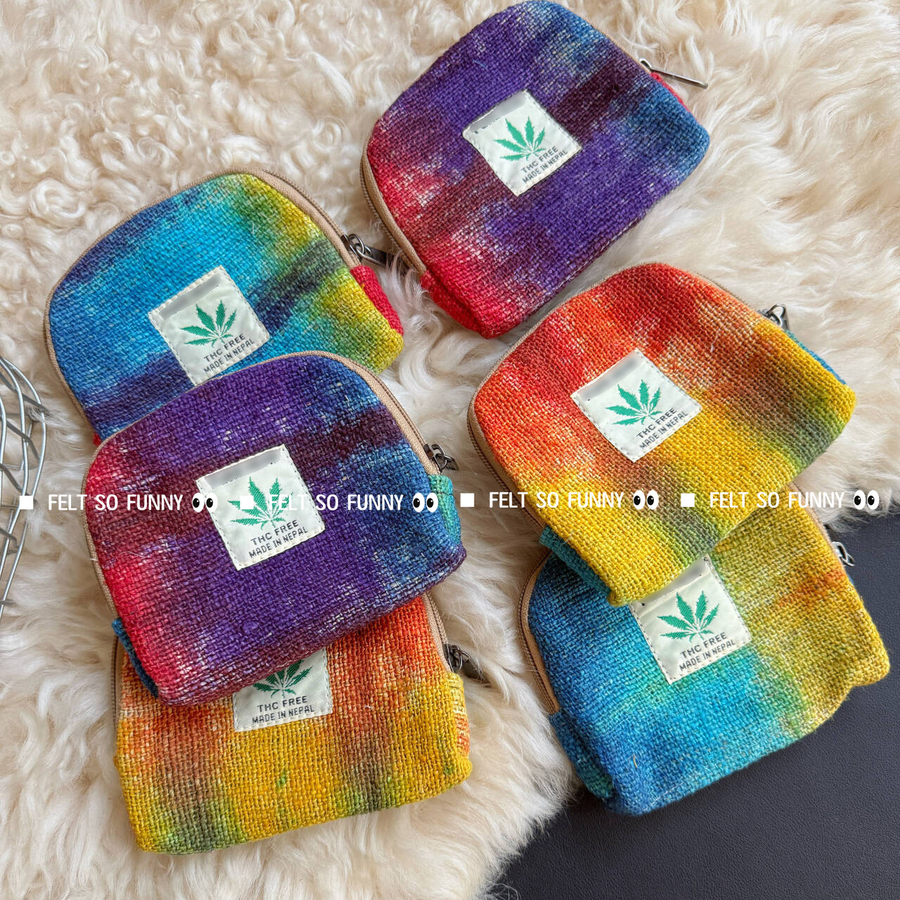 原创设计手工纯麻珠串多层收纳包