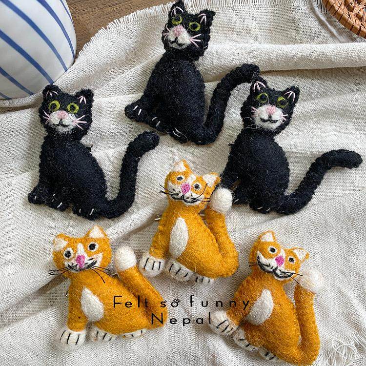 尼泊尔手工羊毛毡 可爱猫咪胸针女生包包书包挂饰情侣钥匙扣配件,饰品/流行首饰/时尚饰品新,胸针,淘宝优惠券,粉丝福利购,淘宝优惠卷
