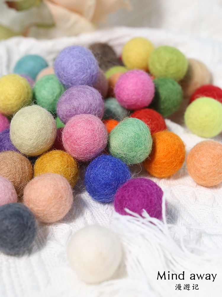 diy实心毛球球耳坠手工饰品配件