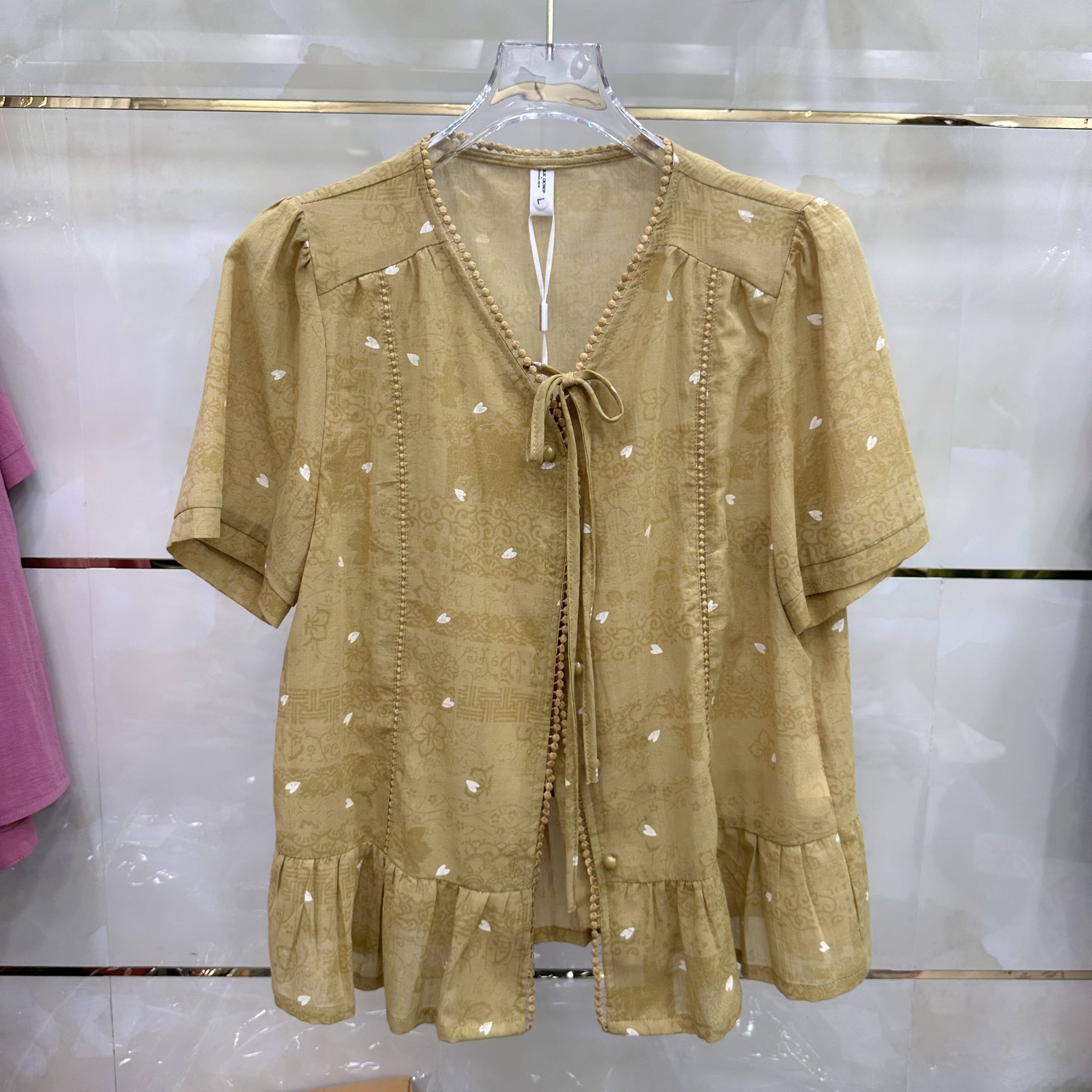 丽诗信LSX-CT2672专柜正品新款夏季女装时尚短袖开衫妈妈装上衣72