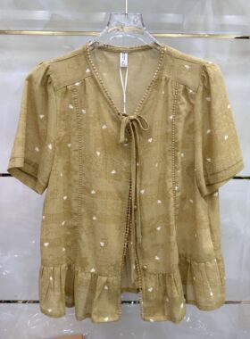 丽诗信LSX-CT2672专柜正品新款夏季女装时尚短袖开衫妈妈装上衣72