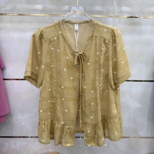 丽诗信LSX-CT2672专柜正品新款夏季女装时尚短袖开衫妈妈装上衣72