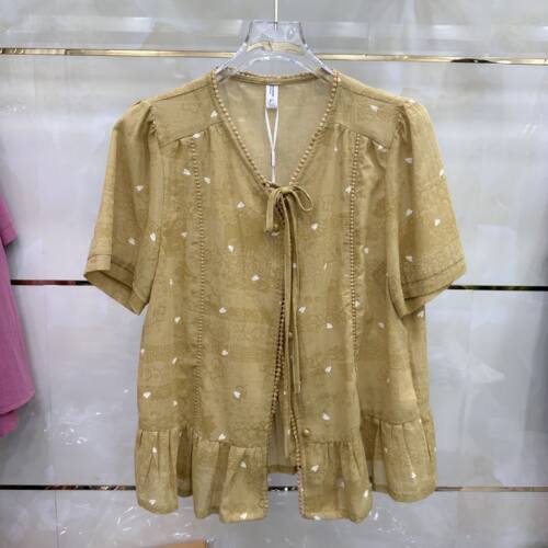 丽诗信LSX-CT2672专柜正品新款夏季女装时尚短袖开衫妈妈装上衣72