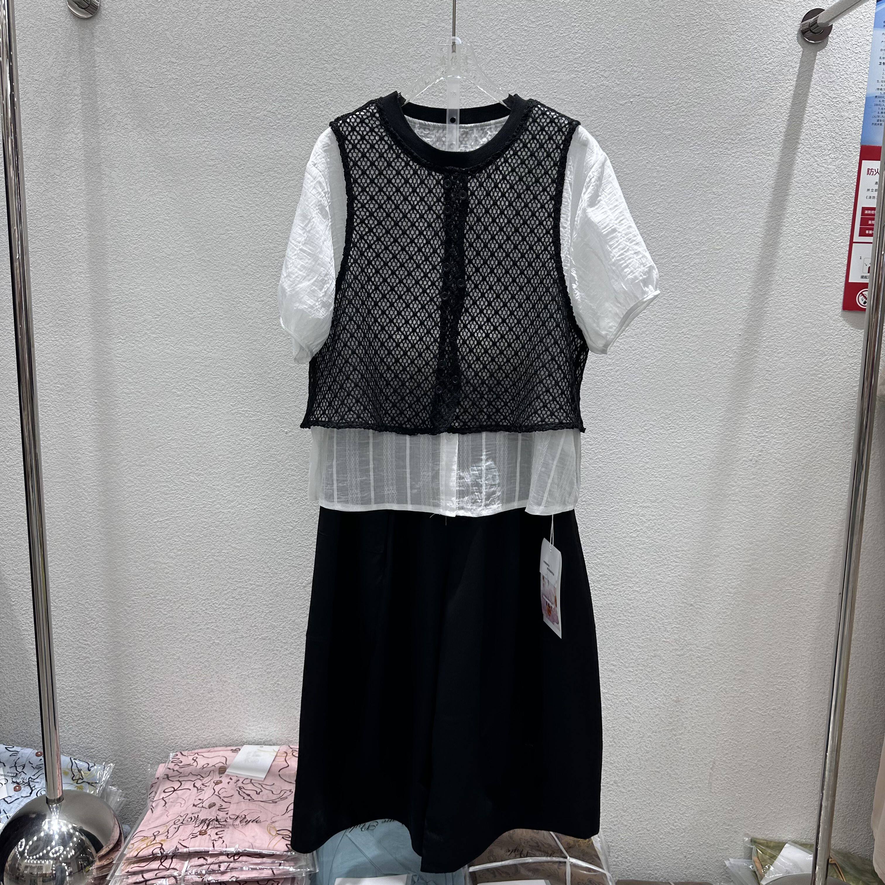 鑫依秀2609专柜正品新款夏季女装时尚短袖上衣+裤子妈妈装两件套