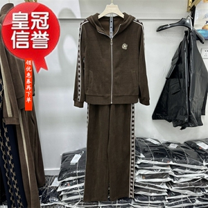 轩妮戈尔2308专柜正品新款秋季女装连帽开衫上衣+裤子两件套装08