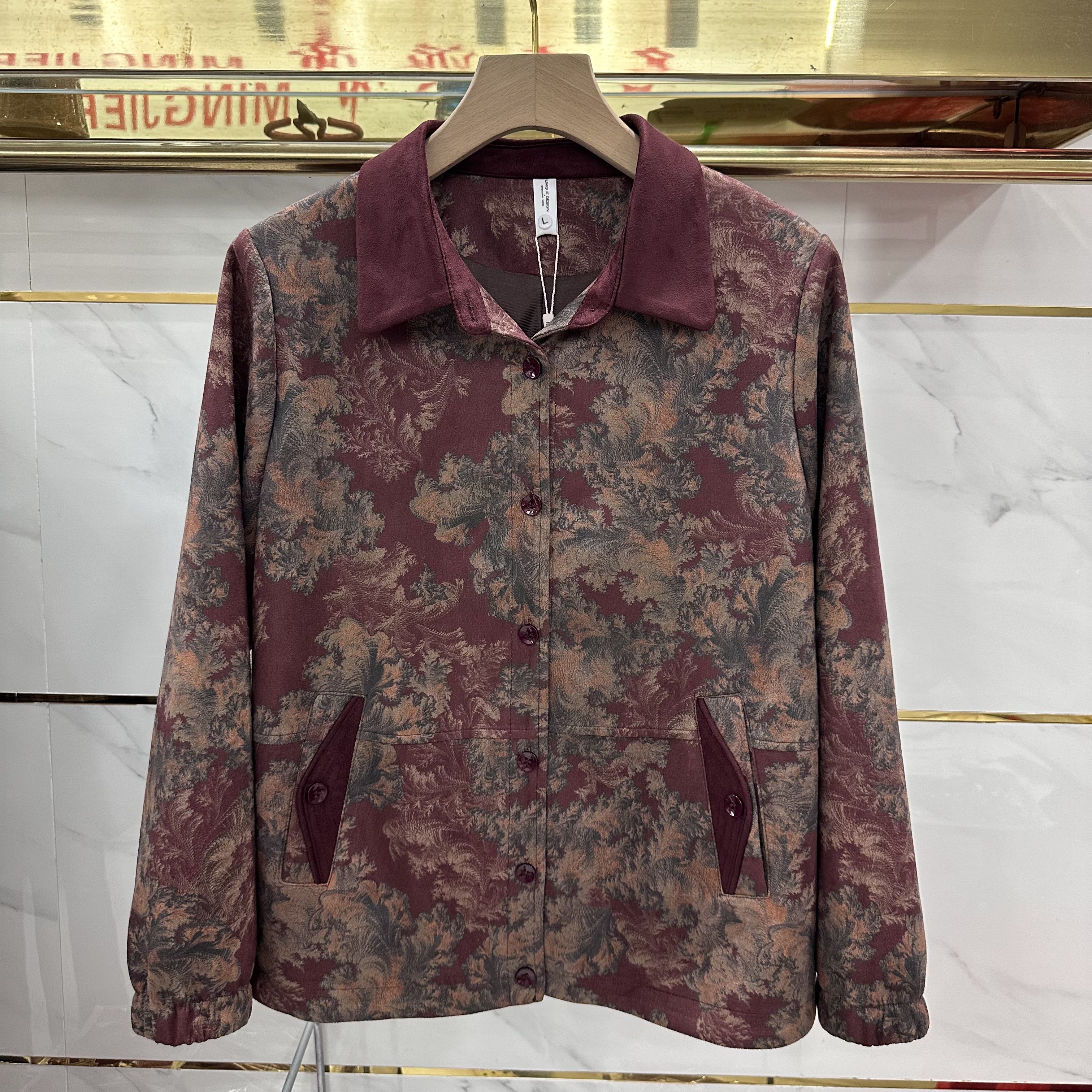 829专柜正品新款秋季女装时尚翻领大码妈妈装打底夹克衫短外套29