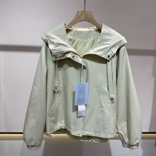 时尚 华泰美晨专柜正品 女装 2025新款 连帽宽松休闲遮肚外套女 春季
