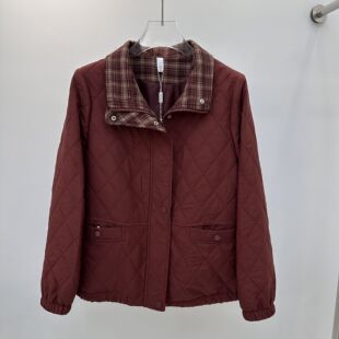 拼色格子休闲妈妈夹克衫 鑫依贝尔8802专柜正品 女装 新款 短外套 春季