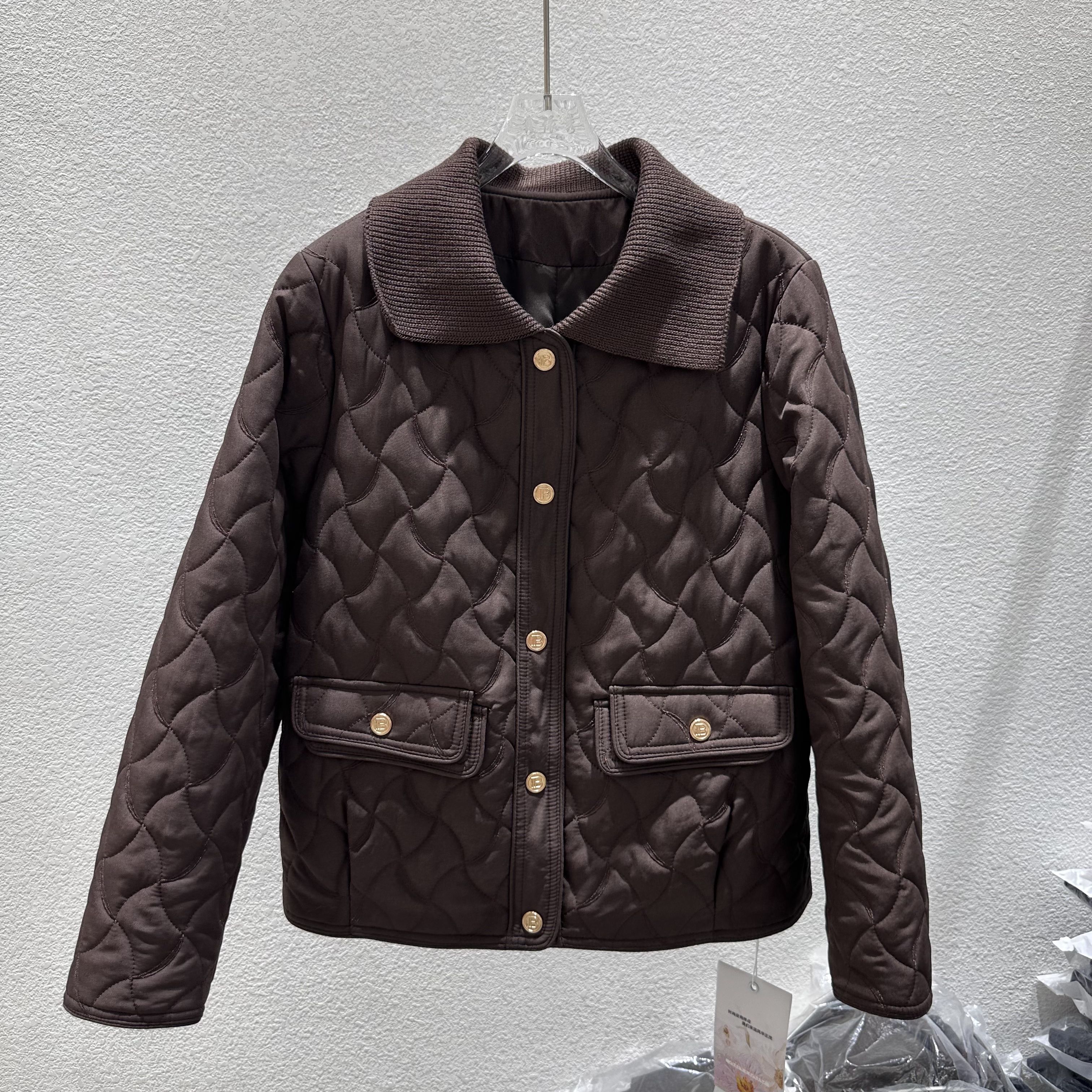 鑫依秀2522专柜正品新款秋冬季女装二棉大码妈妈装轻柔棉衣棉袄22